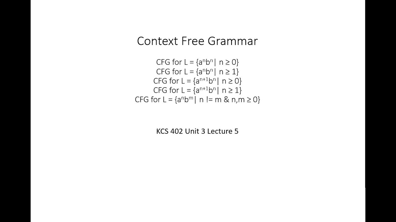 3 5 Context Free Grammar YouTube