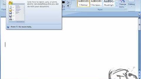 Office Button word 2007 www.tstutorials.com