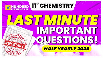 11th Chemistry Last Important Questions to score 90+ In Half Yearly Exam 2025 #11th #11thchemistry