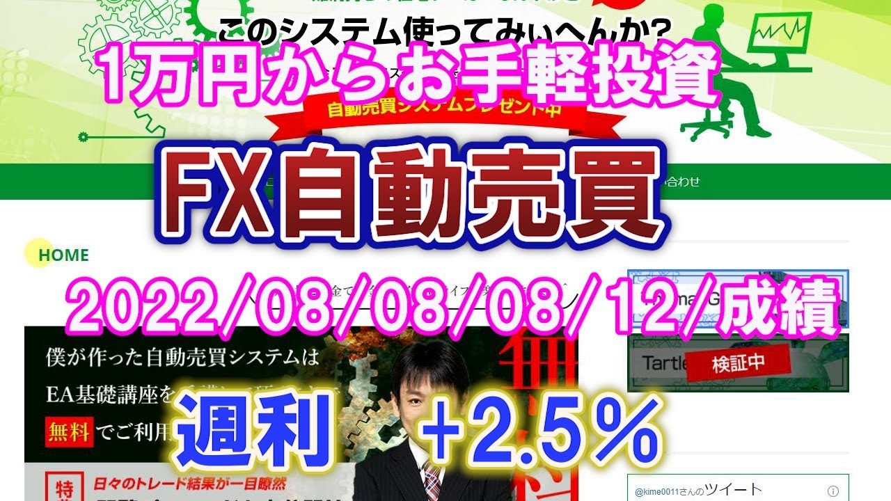 1万円からお手軽投資 Fx自動売買22年08月08日 12日成績 Youtube