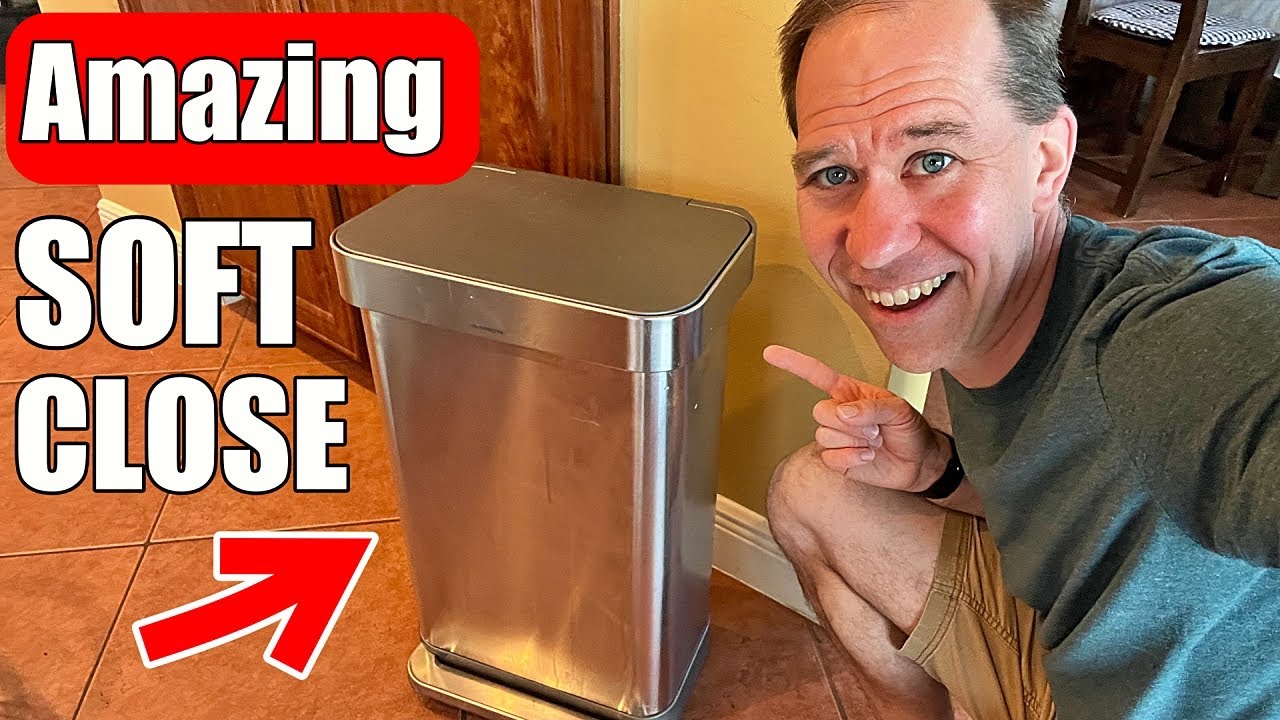REVIEW SimpleHuman 45L Plastic Lid Trash Can YouTube
