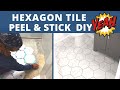 HEXAGON PEEL & STICK VINYL TILE INSTALL ( Tips for 7.75" x 9" Stainmaster ) | DIY Power Couple