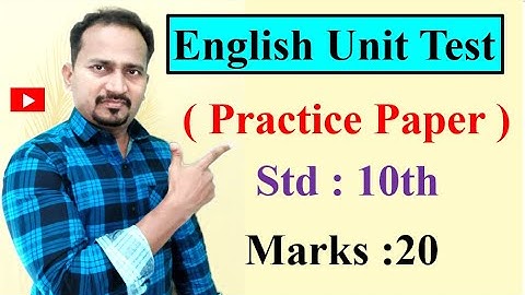 Std.10th : Unit Test No.01 (Practice Paper )Sub: English Marks: 20 #EnglishForLearners