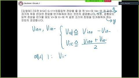 2021 포스텍 22강 온라인수업 전자회로1, differential signal, differential amp, active load, small signal