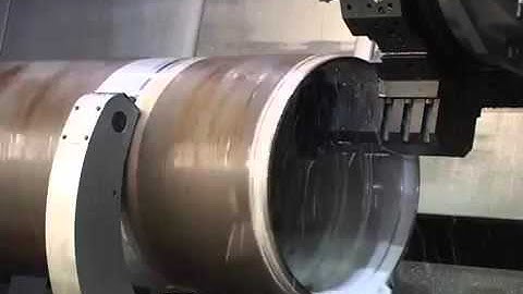 CyberCNC  SMTCL model HTC100300t  Machining of large cylinder tubes   YouTube