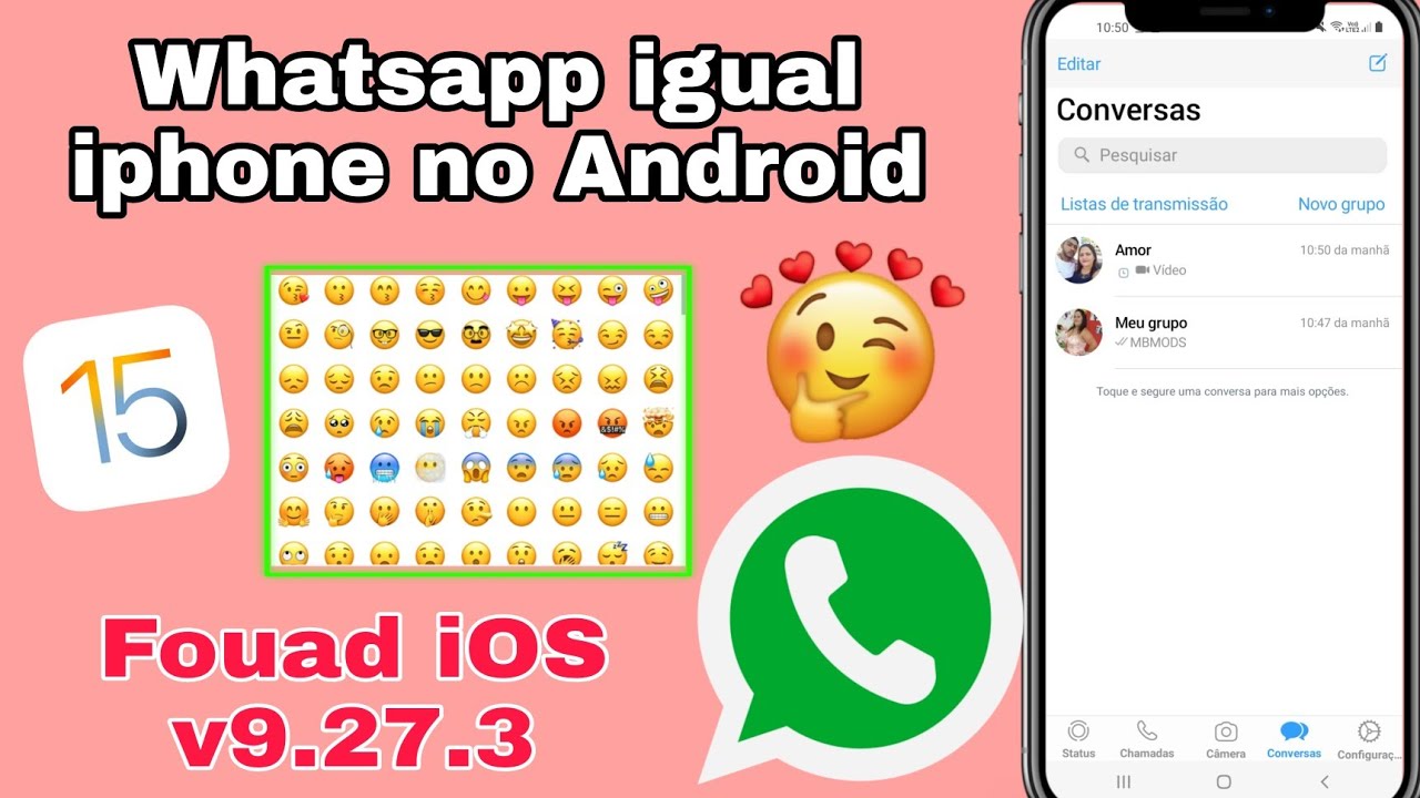 SAIU!WHATSAPP IGUAL IPHONE IOS 15 NO ANDROID ATUALIZADO 2022 - FOUAD ...