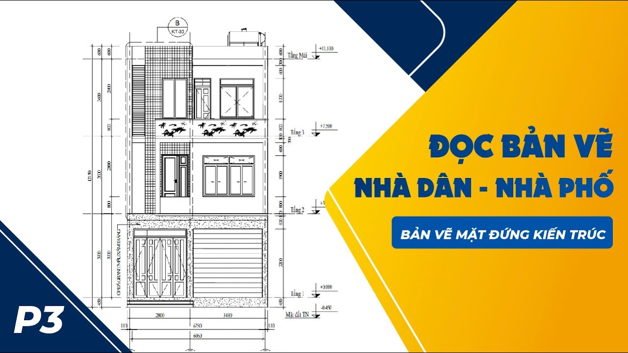 Cách Đọc Bản Vẽ Thiết Kế Nhà Ở - Hướng Dẫn Đọc Bản Vẽ Mặt Đứng Kiến Trúc P3  - Youtube