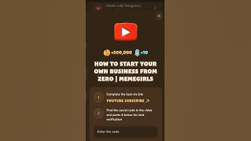How To Start Your Own Business From Zero Memefi Youtube video code #memefi #earnmoneyonline