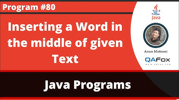 Java program to insert a word in the middle of the given text