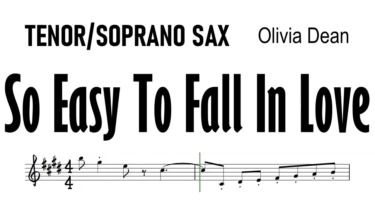 So Easy To Fall In Love Tenor Soprano Sax Olivia Rodrigo Sheet