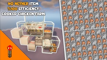 EASY Automatic COOKED CHICKEN FARM - NO NETHER ITEM & %100 EFFICIENY | MINECRAFT 1.20