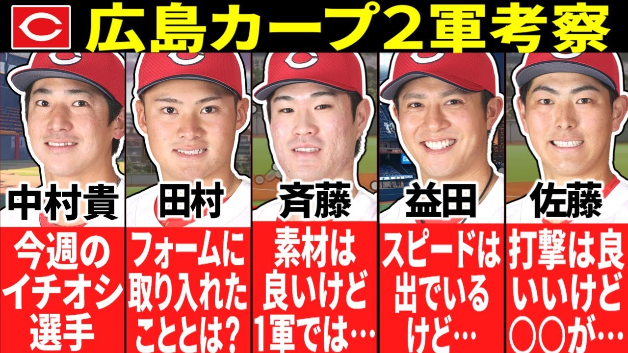 【最新広島カープ2軍考察】今週のイチオシは中村貴 一方冴えない投手陣(赤塚/斉藤/益田/日髙/アドゥワ)【2025ファーム】