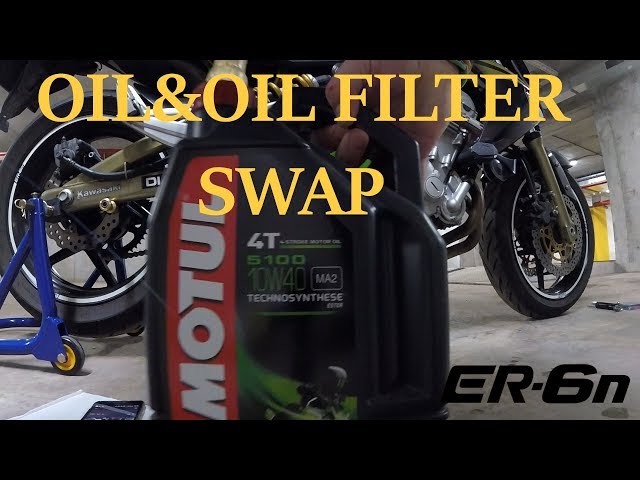 løn skole definitive DIY/OIL+FILTER SWAP FOR KAWASAKI ER6N - YouTube