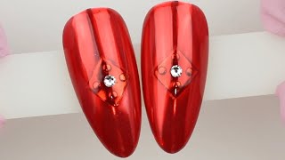 Metallic Red Nails 💅🏼✨ Nail Art