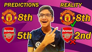 I Predicted Man United's League Position CORRECT! Reacting to my PREMIER LEAGUE PREDICTIONS.