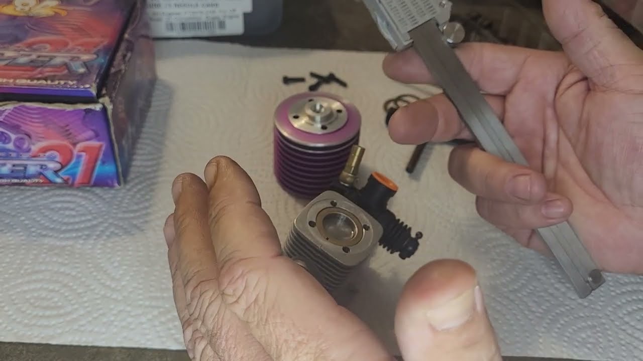 Let's talk about Nitro engine head shimming removing shims measuring  setting head clearance stack