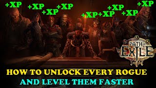 How to Unlock every single rogue and level them fast! PoE 3.23
