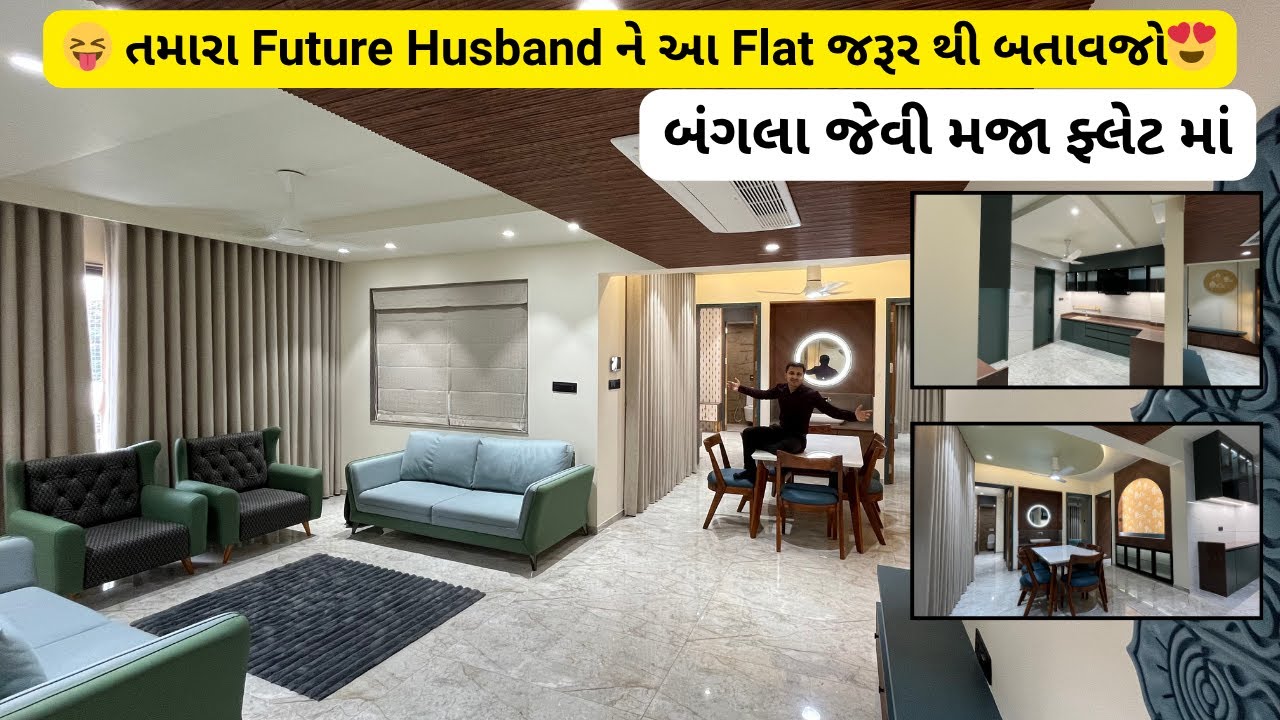 4 BHK Flat In Rajkot | બંગલો જેવી મજા ફ્લેટ મા 😍 | Rajkot Property | Gruhnirman Realty