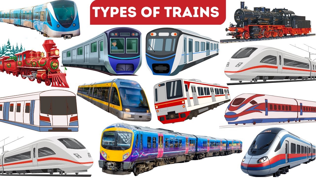 Types of Trains for Kids | Learn About Railway Transport in English ...
