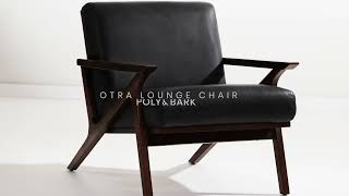 Otra Lounge Chair in Black by Poly & Bark | accent chiars, armchairs, leather lounge chair, modern