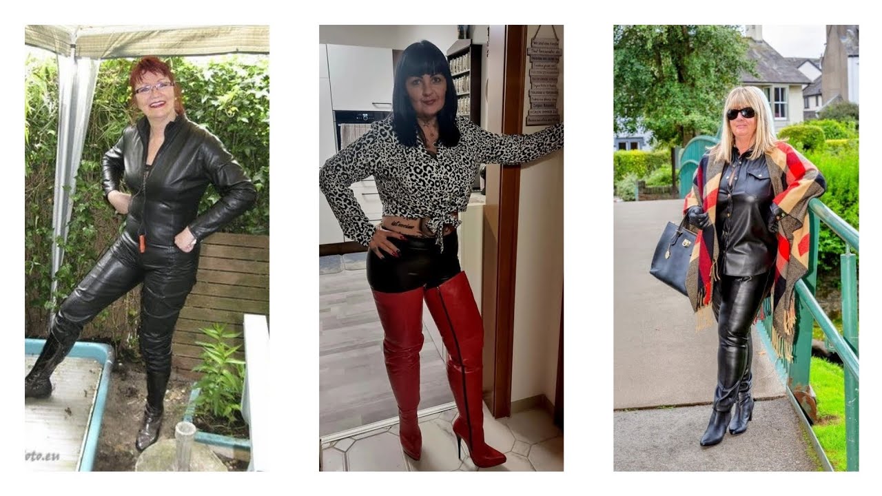 Идеи нарядов с красивыми кожаными сапогами для женщин в возрасте