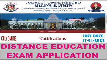 ALAGAPPA UNIVERSITY DISTANCE EDUCATION EXAM 2022 APPLICATION, ONLINE EXAM APPLICATION FILLING TIPS