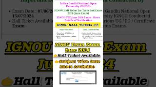 Ignou Hall Ticket Downloading Steps  For June 2024 Exam  How To Download Ignou Admit Card