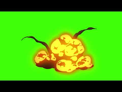 Anime Cartoon Explosion Smoke Green screen