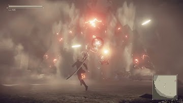 NieR:Automata | Gameplay | Fast Leveling Up In The Deserts (LVL 52-59)