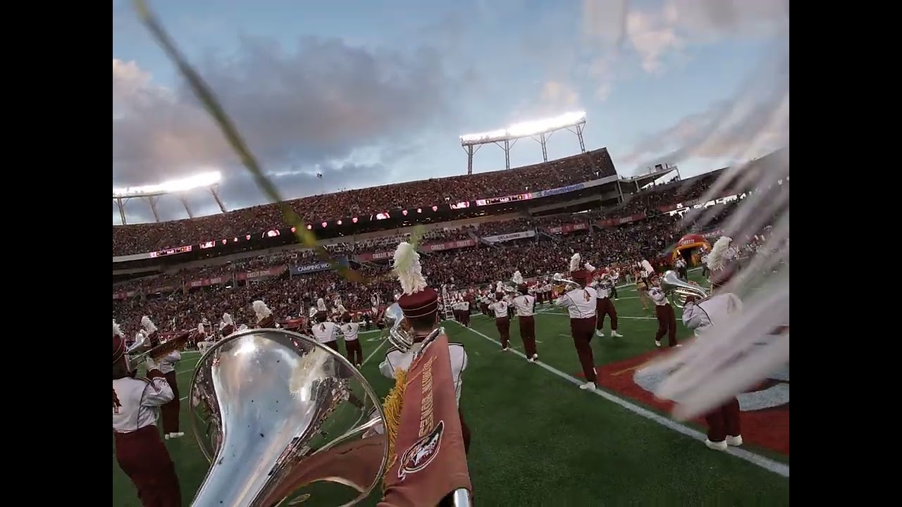 FSU Marching Chiefs 2022- Pregame Run at the Cheez-It Bowl 12/29 (FSU vs. Oklahoma) Trombone Headcam