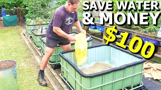 LOW Cost DIY Self Watering Raised Garden Wicking Bed From an IBC