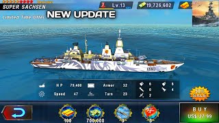 Warship Battle New Update New SUPER SACHSEN Destroyer Has Been Added screenshot 5