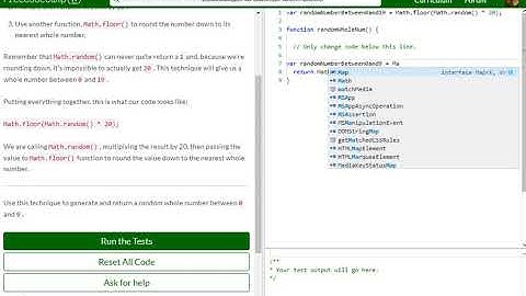 Basic JavaScript Generate Random Whole Numbers with JavaScript free code camp   Dani