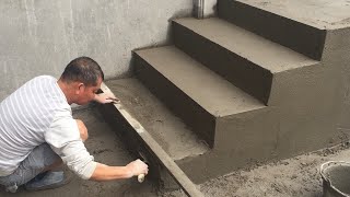 Building Porch Step - Rendering Sand And Cement For Brick Steps