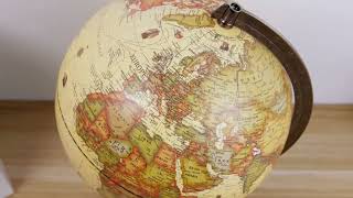 Exerz 25Cm Antique World Globe With A Wood Base
