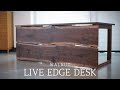 Squarerule furniture  making a walnut live edge desk  dovetail joint