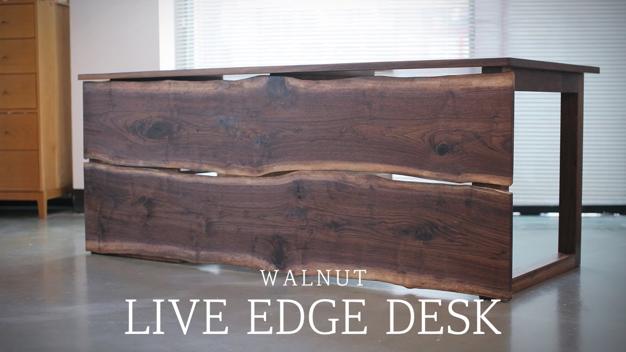 SQUARERULE FURNITURE - Making a Walnut Live Edge Desk - dovetail joint