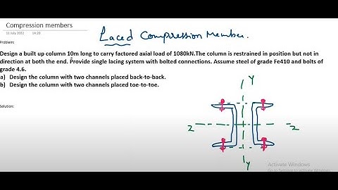 Design of a laced compression member (steel column) Part 2