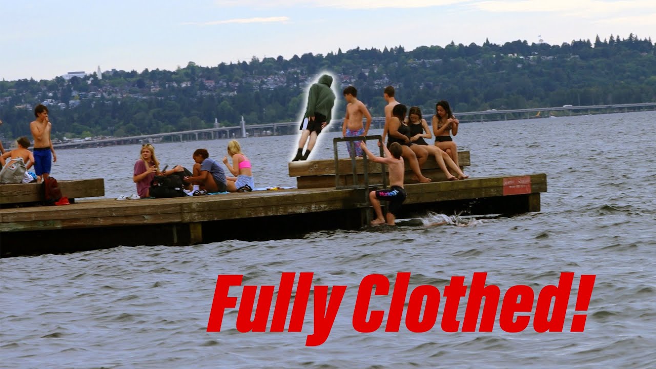 Jumping Off Dock Fully Clothed!