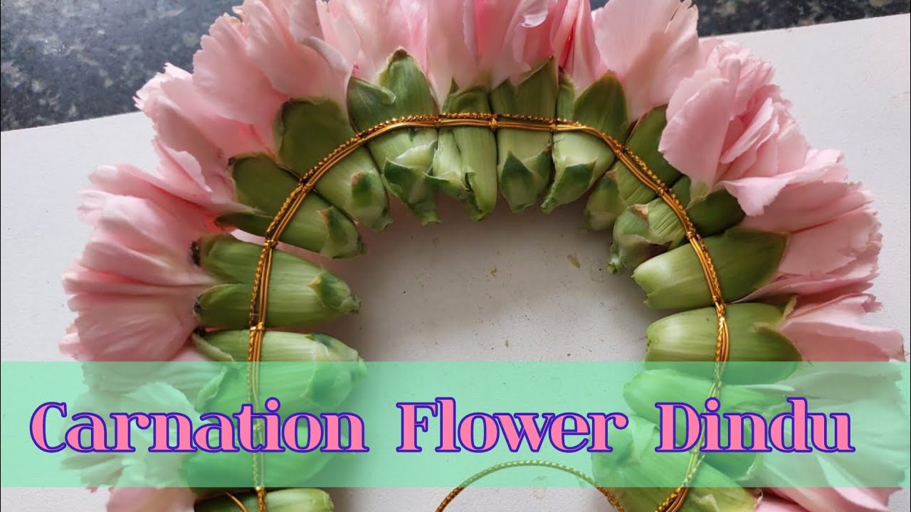 Easy Bridal Carnation flowers Dindu making Bridal Jadai veni using