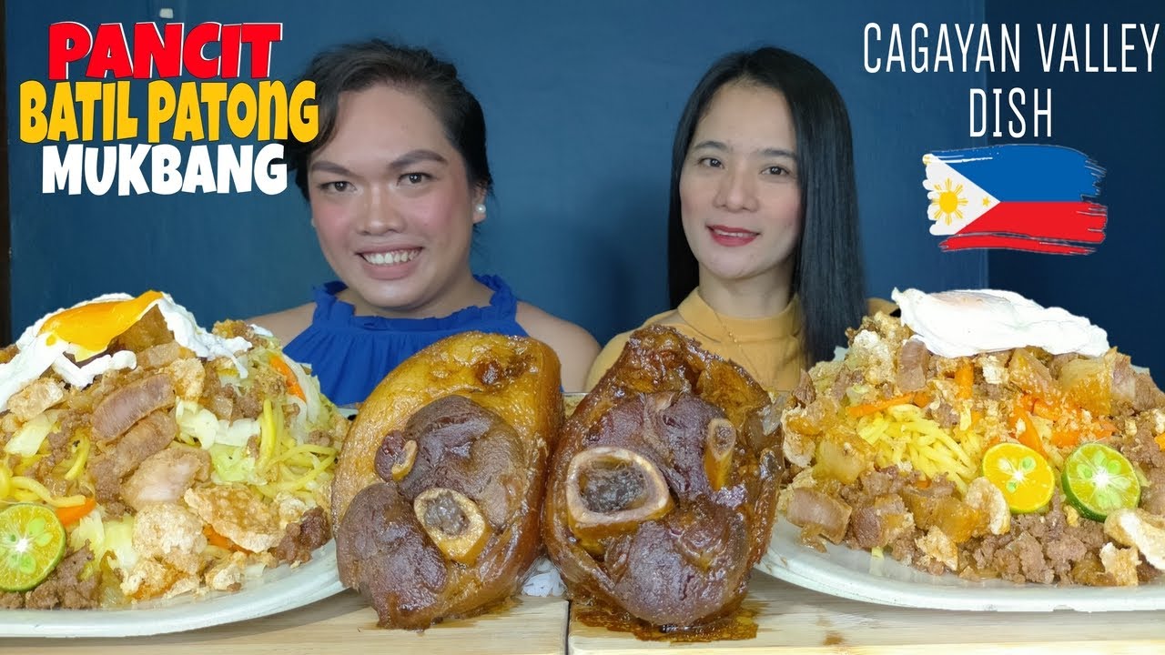 PANCIT BATIL PATONG AT PORK PATA ADOBO MUKBANG | CAGAYAN VALLEY DISH | MUKBANG PHILIPPINES