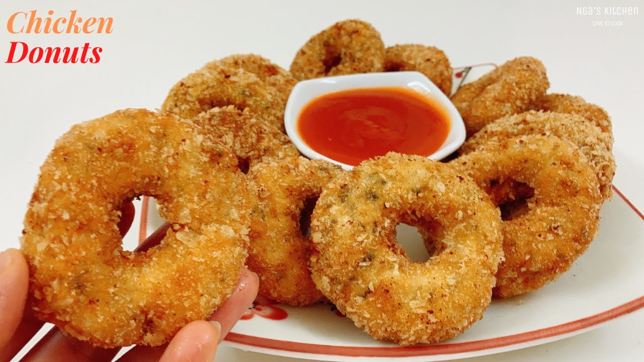 Cách làm Bánh Rán Gà giòn ngon tuyệt và cực dễ | Chicken Donuts Recipe ...