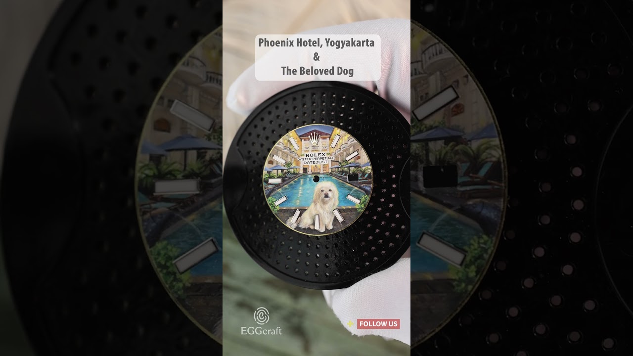 Hand-Painted Rolex Dial – Dog & Phoenix Hotel, Yogyakarta