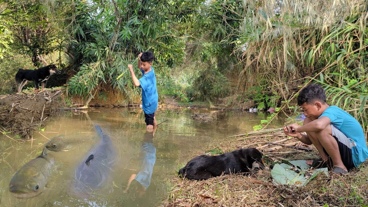 Homeless boy HOW TO SURVIVE/ creates rudimentary tools to find food in