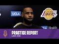 LeBron James discusses playing on Christmas | Lakers Practice