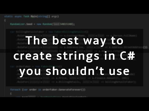 The best way to create a string in C# that you shouldn't use