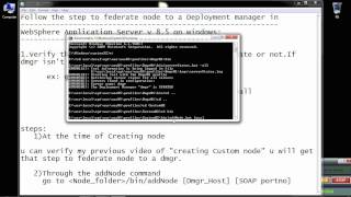 federate custom node to a deployment manager (dmgr) websphere aplication server v 8 5 on windows