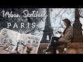 Urban Sketching in Paris 🇫🇷 Travel Sketchbook