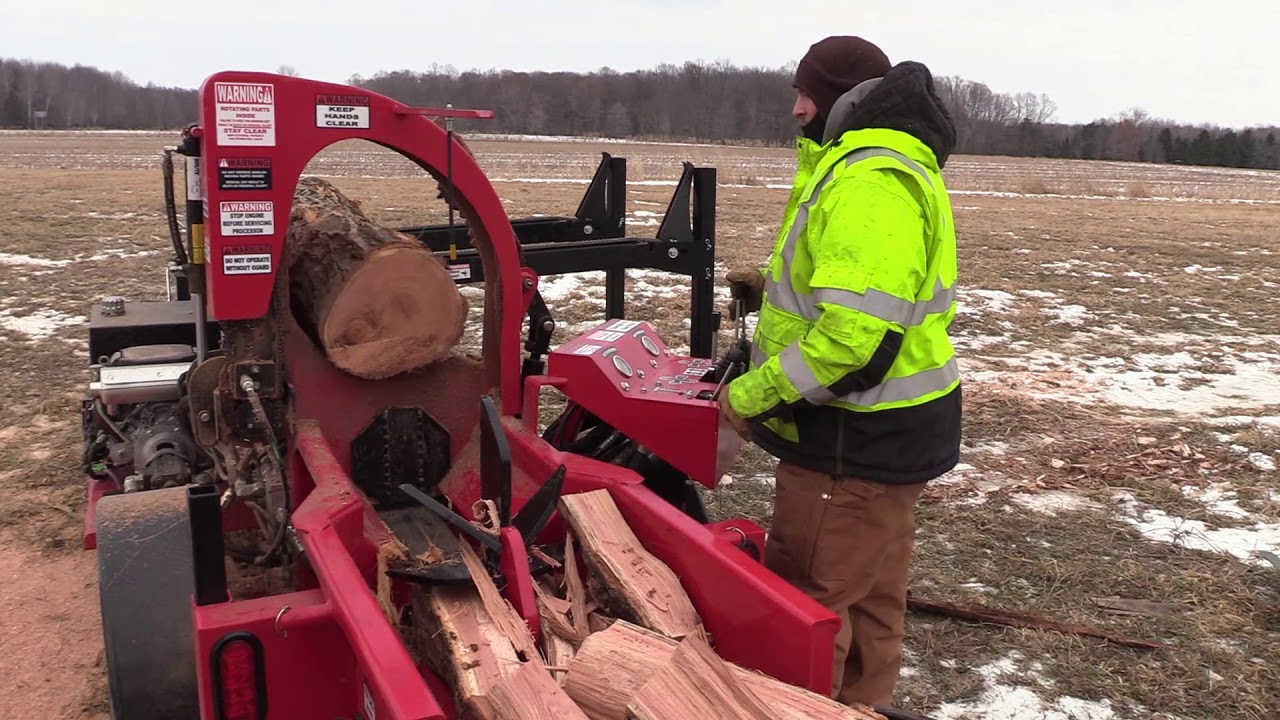 Brute Force 14-24 Firewood Processor with new Chain Drive Trough - YouTube