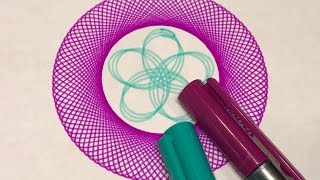 Outer Violet Ring and Inner Teal Circle Design | Spirograph